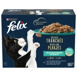 Sale Heerlijke Plakjes in Gelei Selectie Vis 12 x 80 gr Kattenvoer