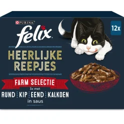 Heerlijke Reepjes Selectie Farm 12 x 80 gr^Felix Online