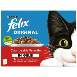 Kattenvoer<Felix Original Countryside Selectie in Gelei 12 x 85 gr