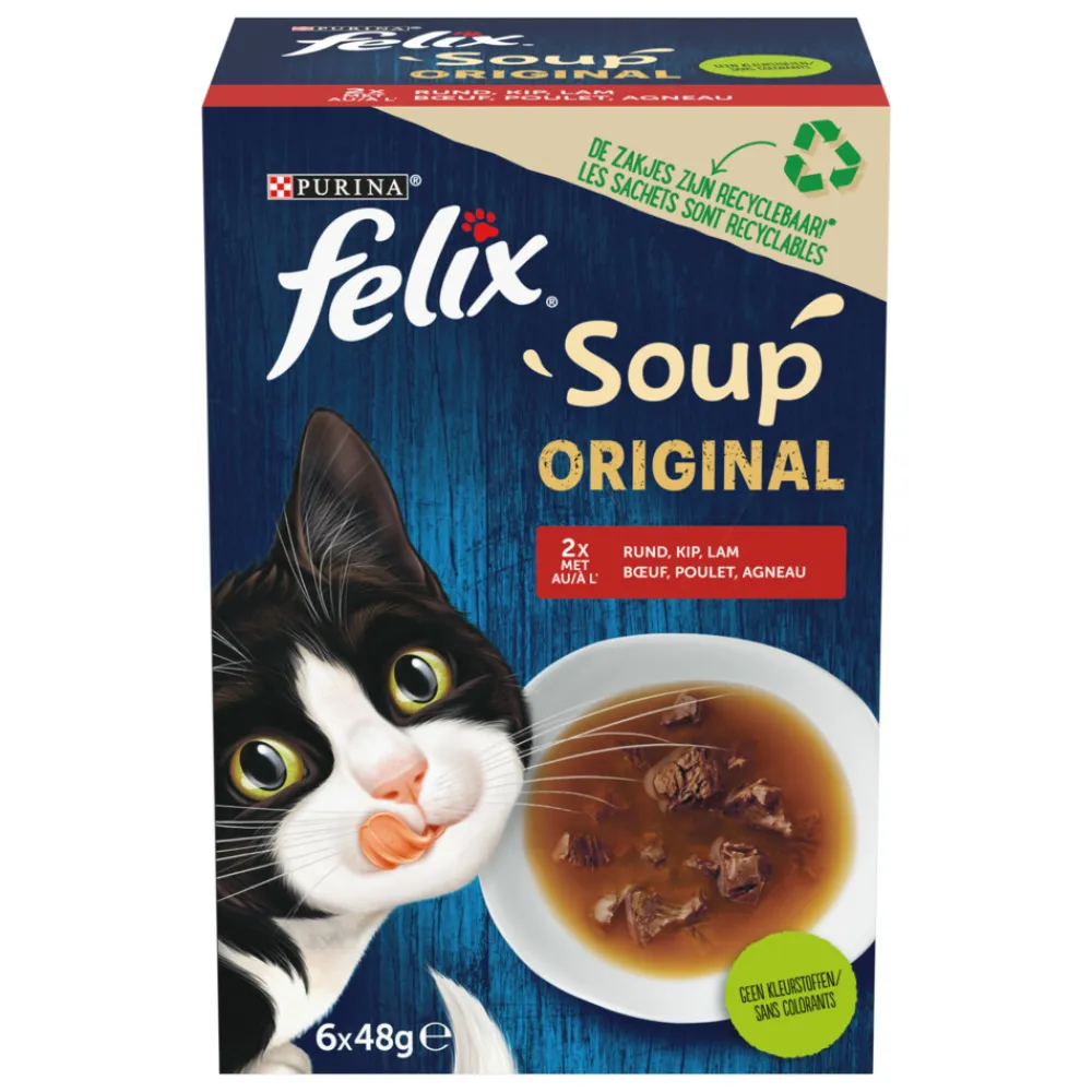Kattenvoer<Felix Soup Countryside Selectie 6 x 48 gr