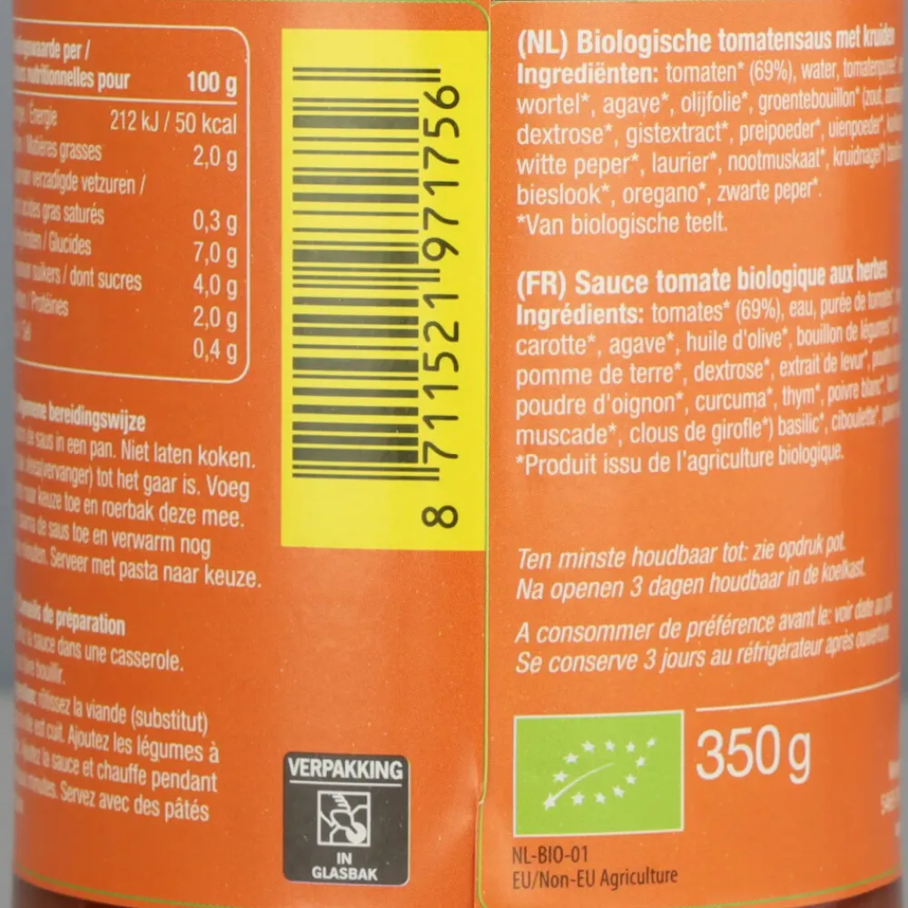 Soepen & Sauzen<Fertilia Pastasaus Traditionale Biologisch 350 gr