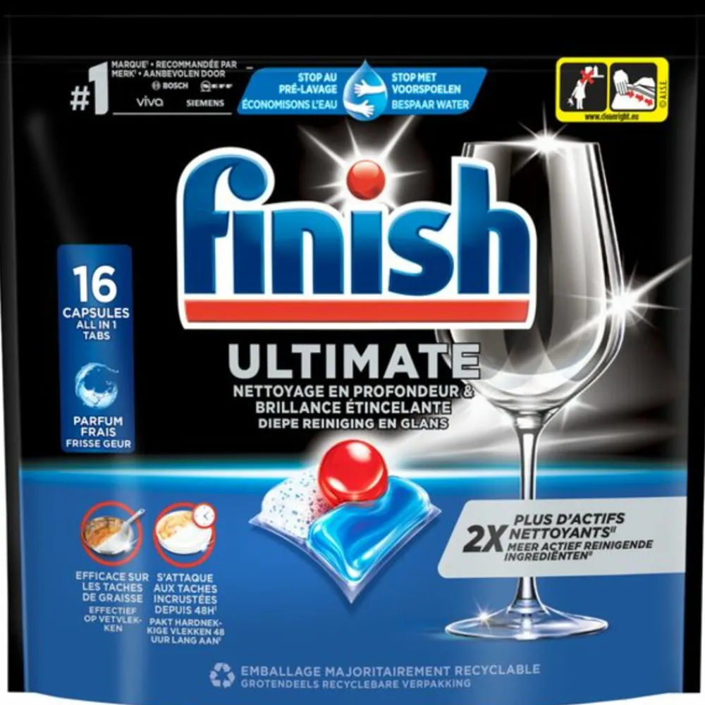 Machineafwas<Finish Ultimate Vaatwastabletten Regular 16 stuks