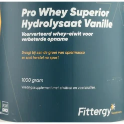 Sportvoeding & Drank<Fittergy Supplements Pro Whey Superior Hydrolysate Vanille 1000 gr