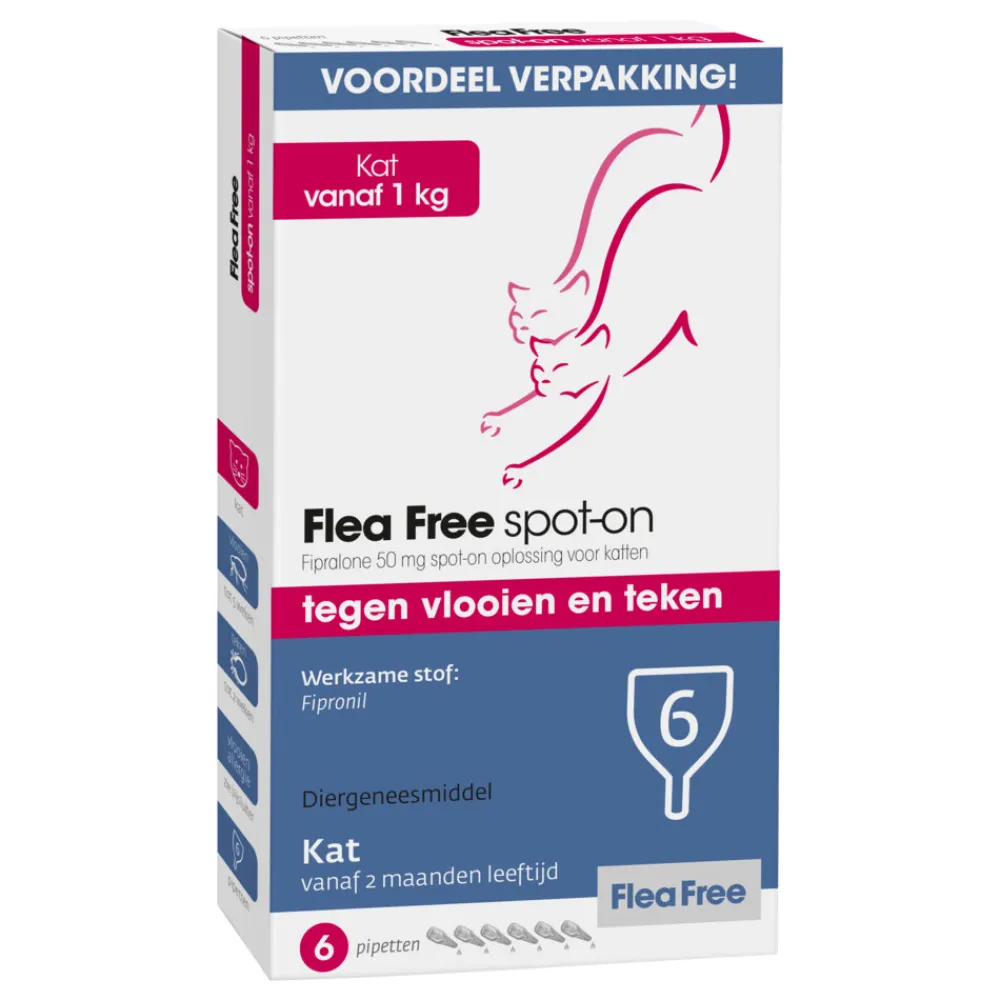 Sale Spot On Anti Vlooiendruppels Kat vanaf 1 kg 6 pipetten Vlo, Teek & Worm