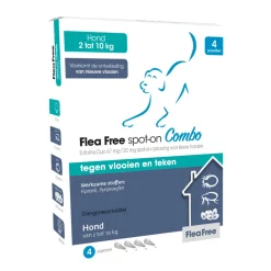 Sale Spot-on Combo Anti Vlooien en Teken Druppels Hond 2-10 kg 4 pipetten Vlo, Teek & Worm