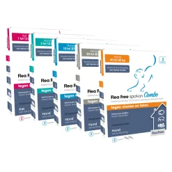 Vlo, Teek & Worm<Flea Free Spot-on Combo Anti Vlooiendruppels Kat vanaf 1 kg 2 pipetten