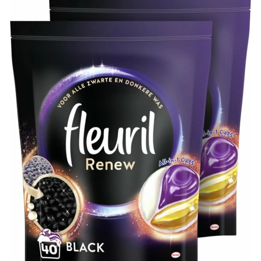 Hot Wasmiddel Capsules Renew Zwart 2 x 40 stuks Wasmiddel