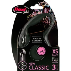 Halsbanden & Uitlaten<Flexi Rollijn Classic Koord 3 mtr tot 8 kg Zwart