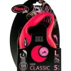 Halsbanden & Uitlaten<Flexi Rollijn Classic Tape 5 mtr tot 50 kg Rood