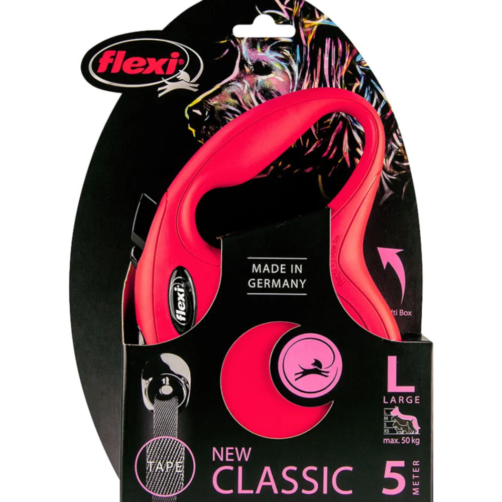 Halsbanden & Uitlaten<Flexi Rollijn Classic Tape 5 mtr tot 50 kg Rood