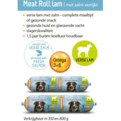 Meat Roll Hondenvoer Nat Lam - Zalm 800 gr^Fokker Discount