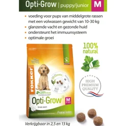 Opti-Grow Hondenvoer M 13 kg^Fokker Discount