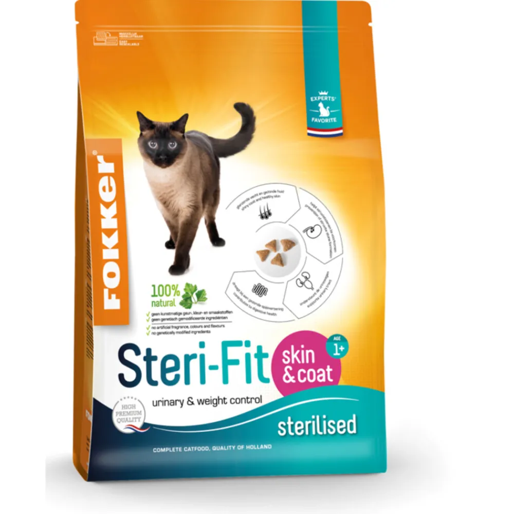 Steri-Fit Kattenvoer Skin & Coat 10 kg^Fokker