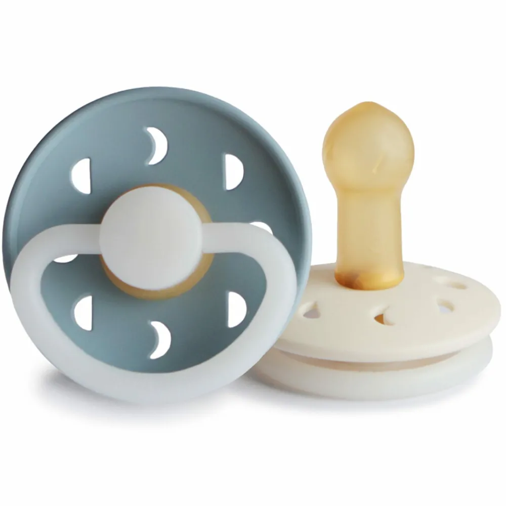 Fopspeen Moon Night maat 2 6-18 mnd Stone Blue Cream 2 stuks^Frigg Outlet
