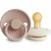 Hot Fopspeen Rope maat 1 0-6 mnd Blush Cream 2 stuks Flessen & Spenen