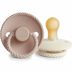 Hot Fopspeen Rope maat 1 0-6 mnd Blush Cream 2 stuks Flessen & Spenen