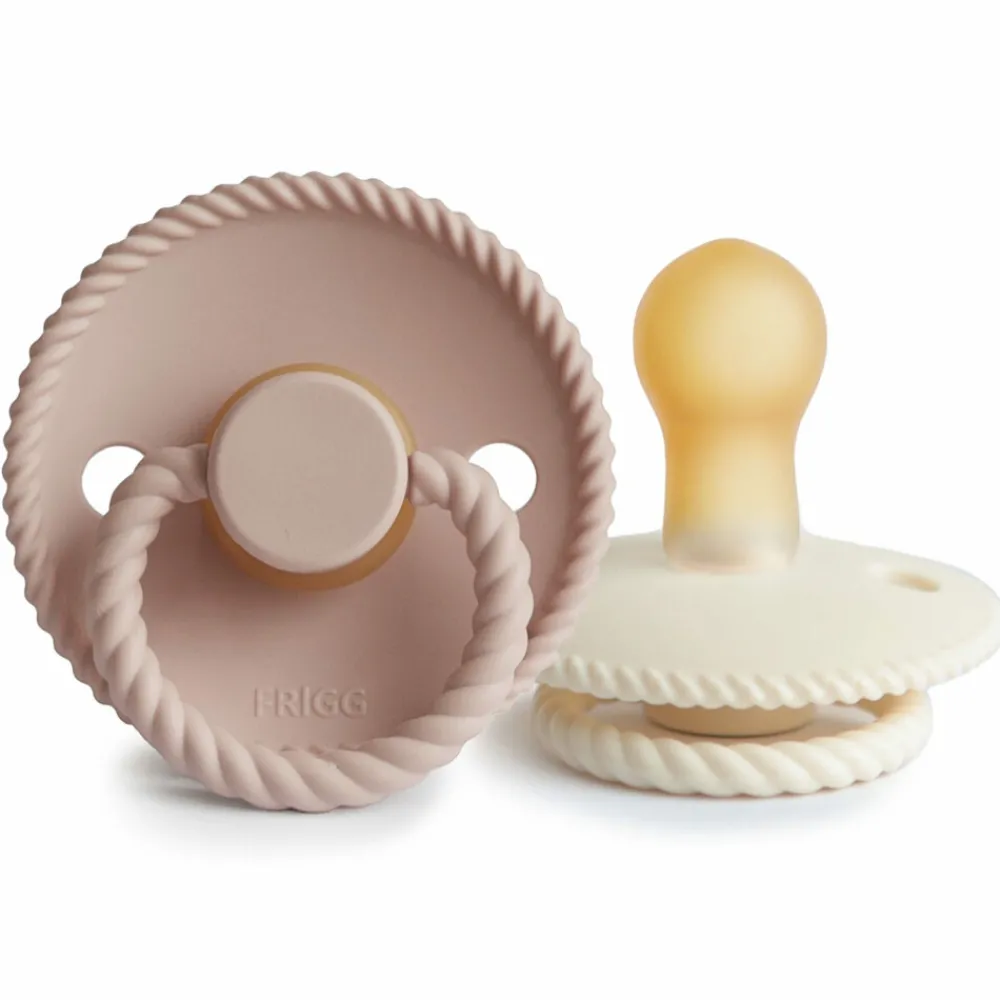 Hot Fopspeen Rope maat 1 0-6 mnd Blush Cream 2 stuks Flessen & Spenen