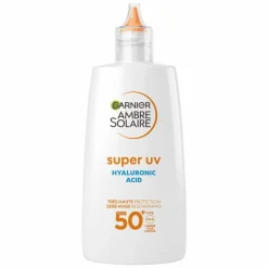 Zonbescherming<Garnier Ambre Solaire Face Super UV Hyaluronzuur Hydraterende Fluid SPF 50+ 40 ml