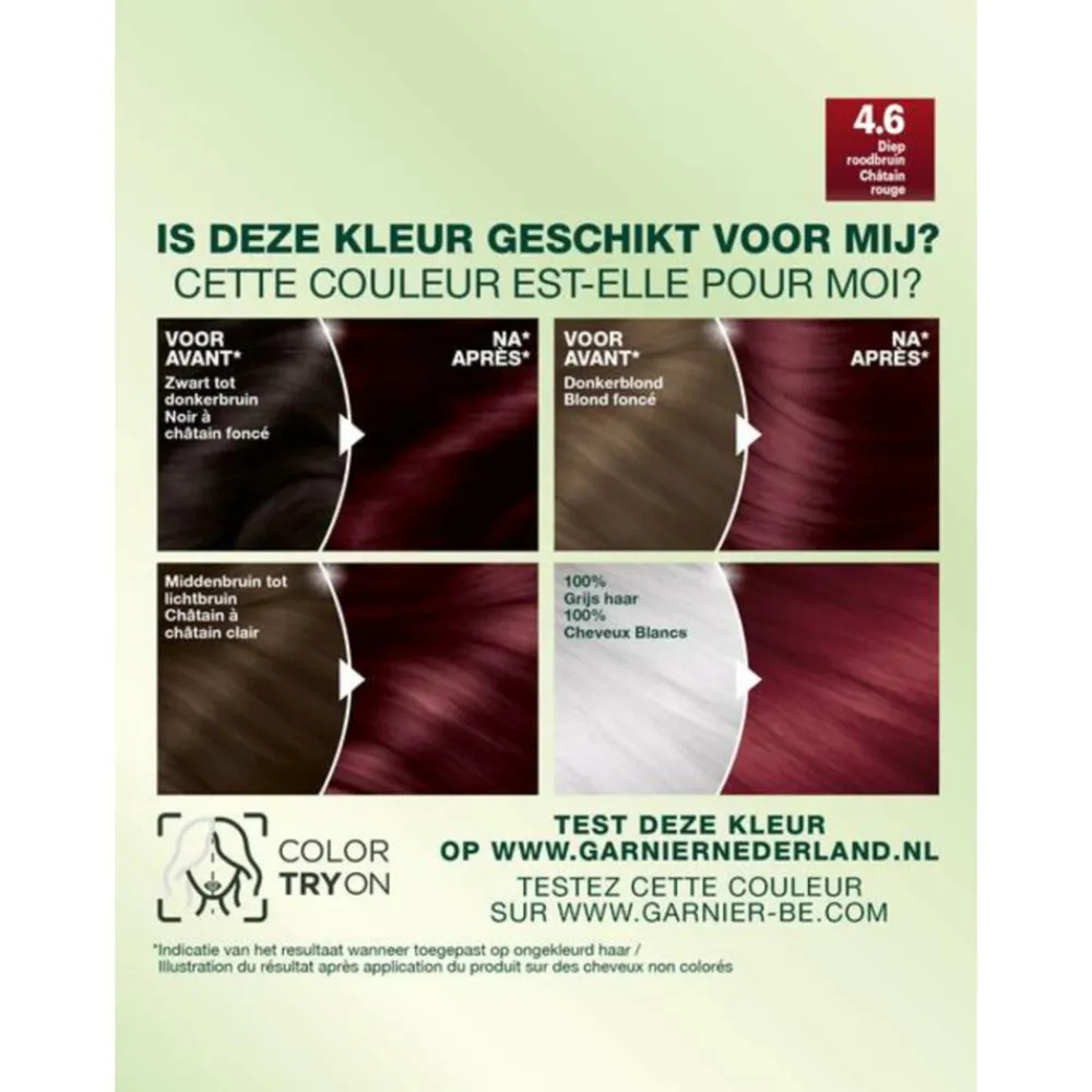 Haarkleuring<Garnier Nutrisse Ultra Crème Permanente Haarkleuring 4.6 Diep Rood Middenbruin