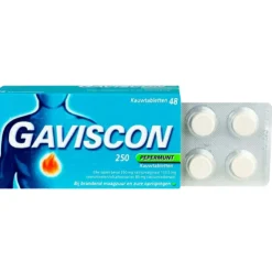 Maag & Darm<Gaviscon 250 mg Pepermunt Kauwtabletten 48 tabletten