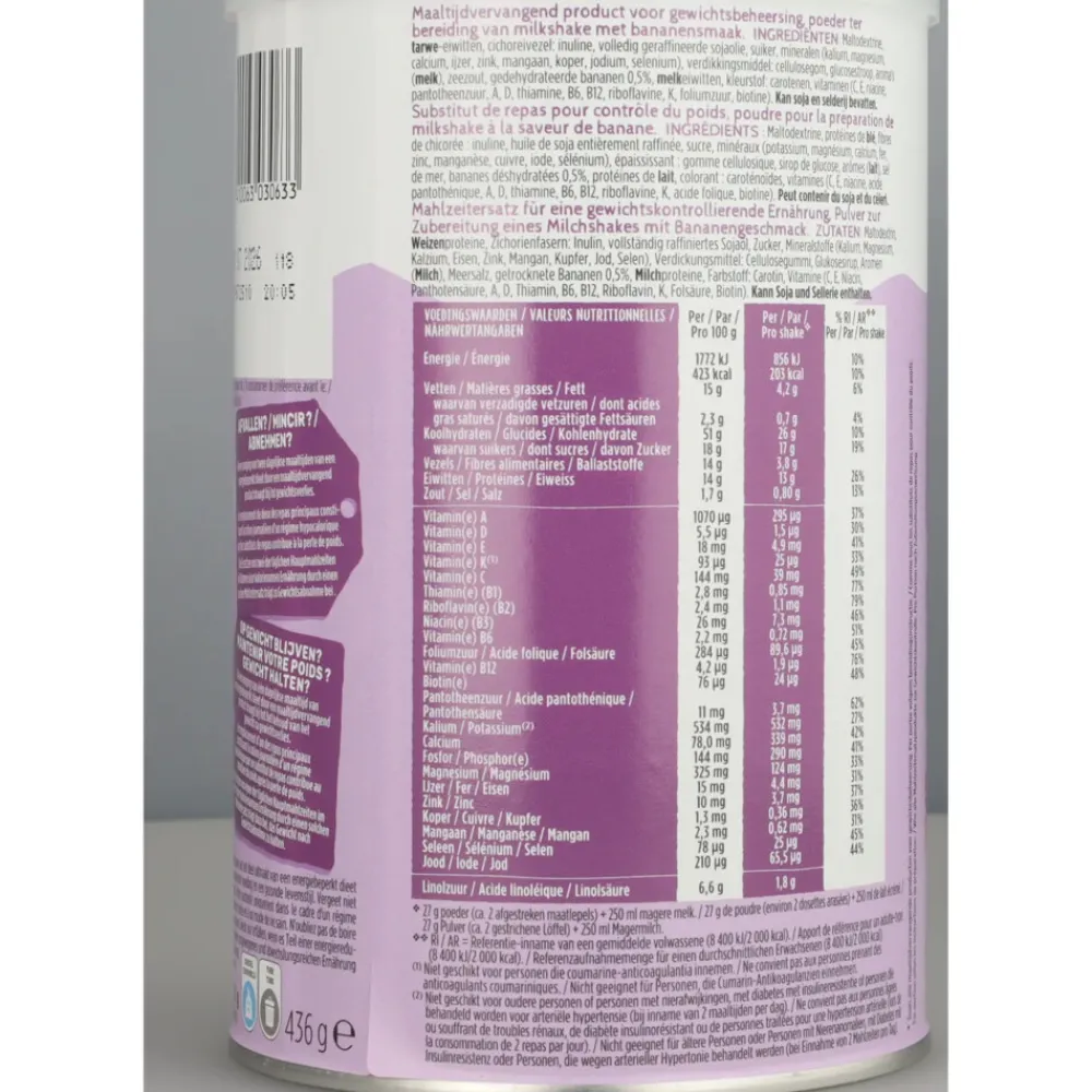 Milkshake Banaan 436 gr^Gerlinea Discount