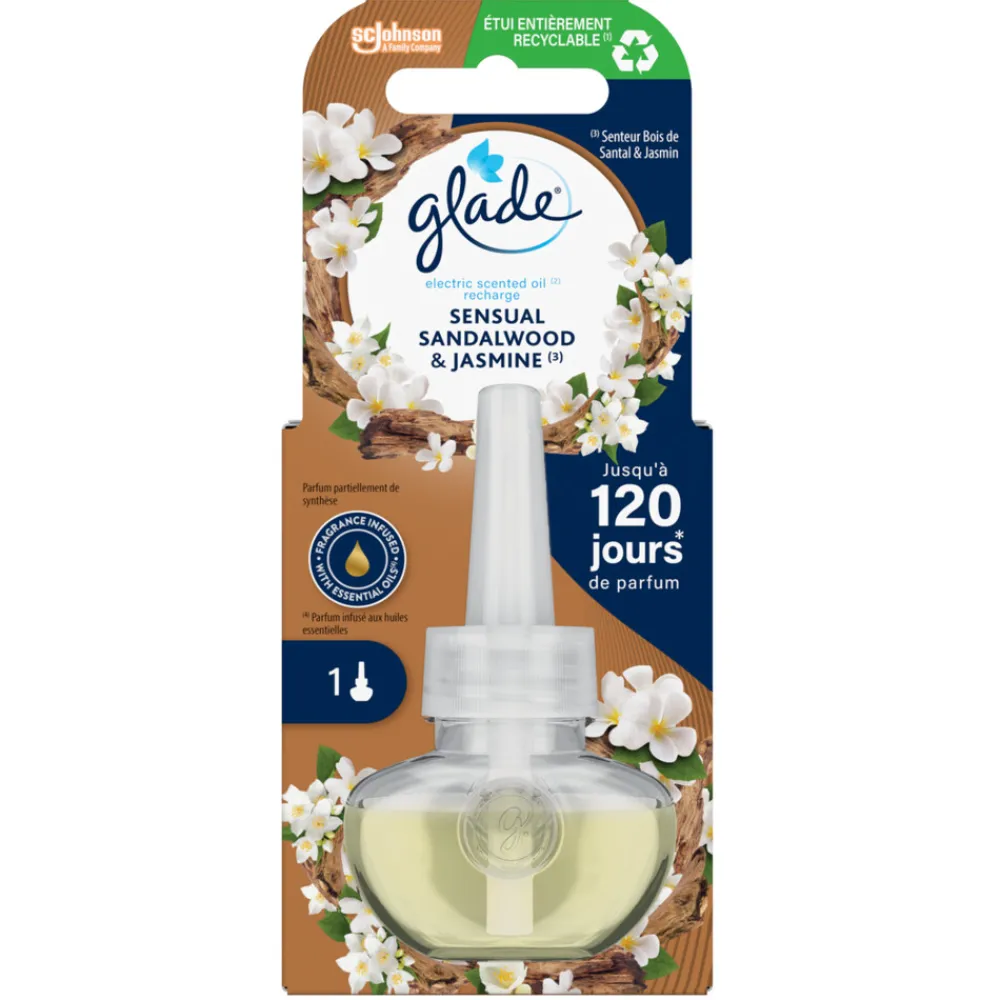 Luchtverfrisser<Glade Electric Scented Oil Navulling Sensual Sandalwood & Jasmine 20 ml