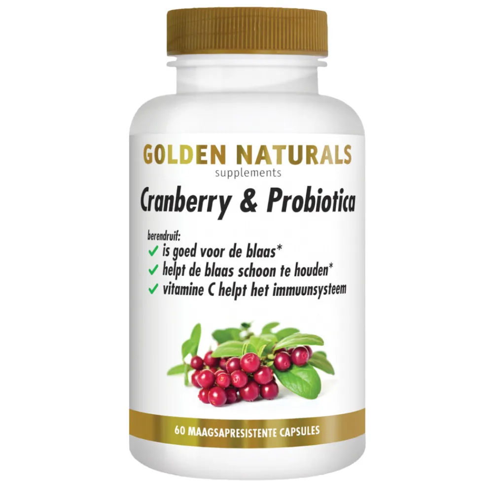 Speciale Bestanddelen<Golden Naturals Cranberry & Probiotica Maagsapresistent 60 vegacapsules