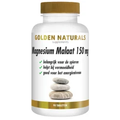 Magnesium Malaat 150 mg 90 tabletten^Golden Naturals