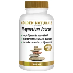 Mineralen<Golden Naturals Magnesium Tauraat 180 vegacapsules