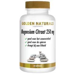 Mineralen<Golden Naturals Magnesium Citraat 250mg 60 vegacapsules