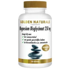 Mineralen<Golden Naturals Magnesium Bisglycinaat 250mg 180 vegacapsules