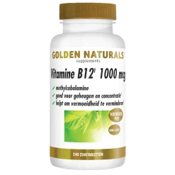 Vitaminen<Golden Naturals Vitamine B12 1000mcg Vegan 240 zuigtabletten