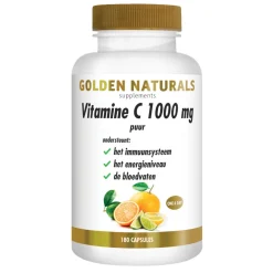 Vitamine C Puur 1000mg 180 vegacapsules^Golden Naturals New