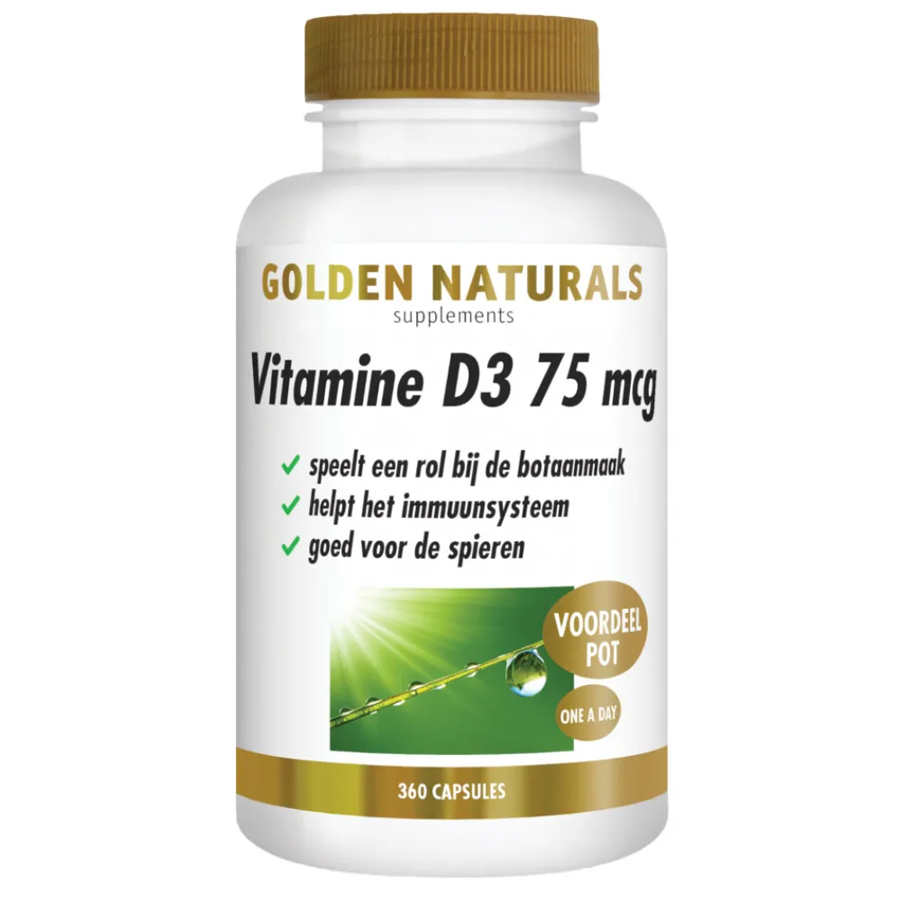Vitaminen<Golden Naturals Vitamine D3 75mcg 360 softgels