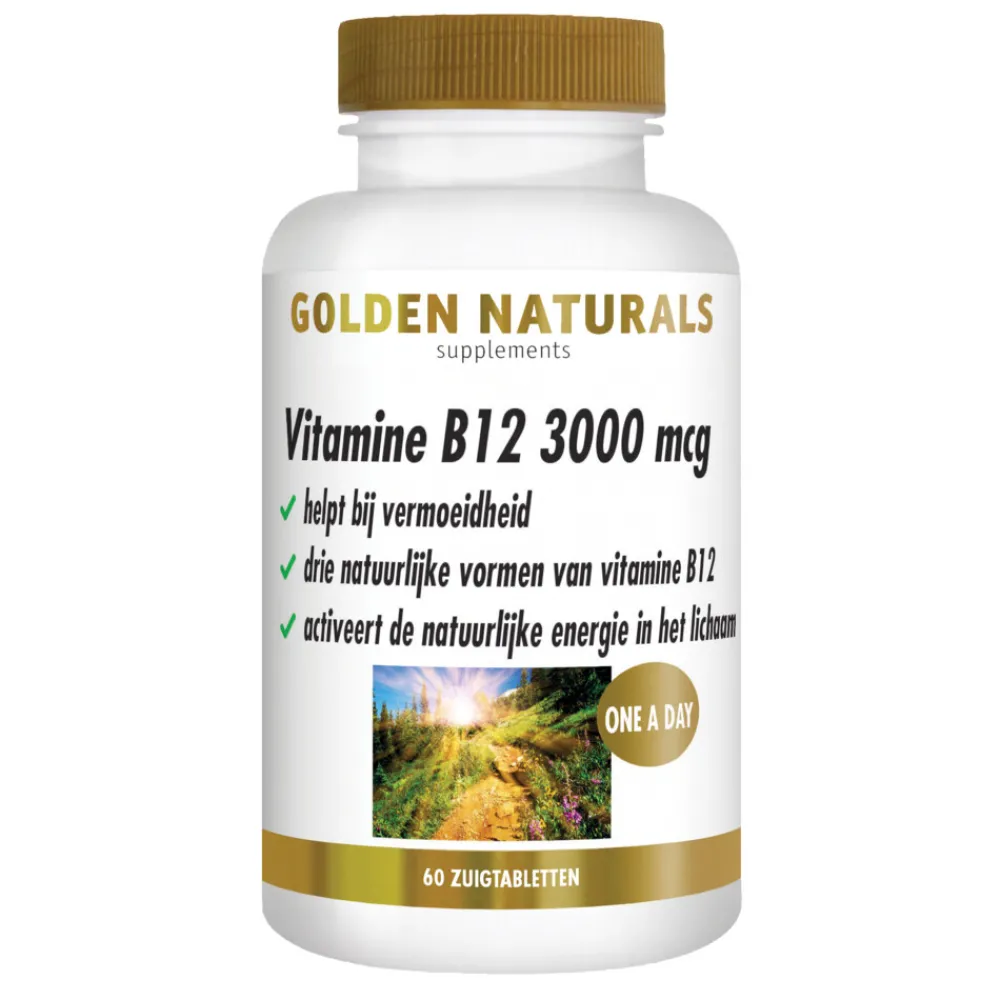 Vitamine B12 3000mcg Vegan 60 zuigtabletten^Golden Naturals Hot