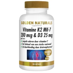 Discount Vitamine K2 200 mcg & D3 26mcg 180 vegacapsules Vitaminen