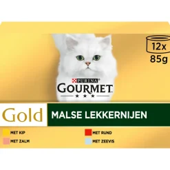 Kattenvoer<Gourmet Gold Blik Malse Lekkernijen Multipack 12 x 85 gr