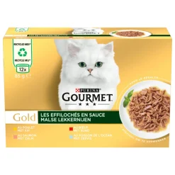 Kattenvoer<Gourmet Gold Blik Malse Lekkernijen Multipack 12 x 85 gr