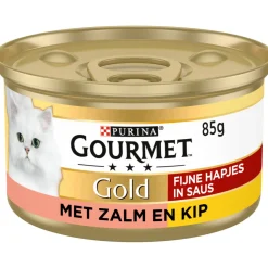 Sale Gold Fijne Hapjes Zalm - Kip 85 gr Kattenvoer