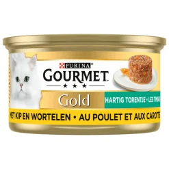Kattenvoer<Gourmet Gold Hartig Torentje Kip - Wortel 85 gr