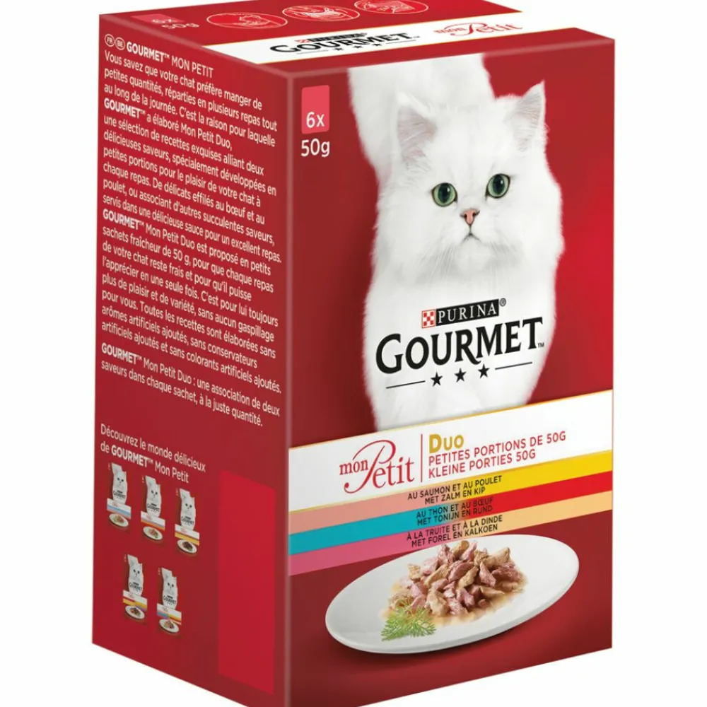 Kattenvoer<Gourmet Mon Petit Vis & Vlees 6 x 50 gr