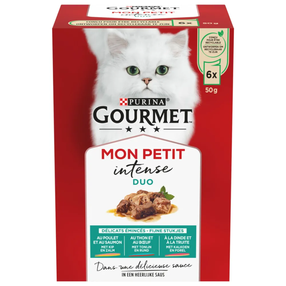 Kattenvoer<Gourmet Mon Petit Vis & Vlees 6 x 50 gr