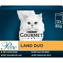 Hot Perle Mini Filets Multipack Land Duo in Saus 12 x 85 gr Kattenvoer