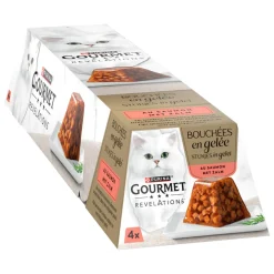 Revelations Gelei Kattenvoer Nat Zalm 4 x 57 gr^Gourmet Clearance