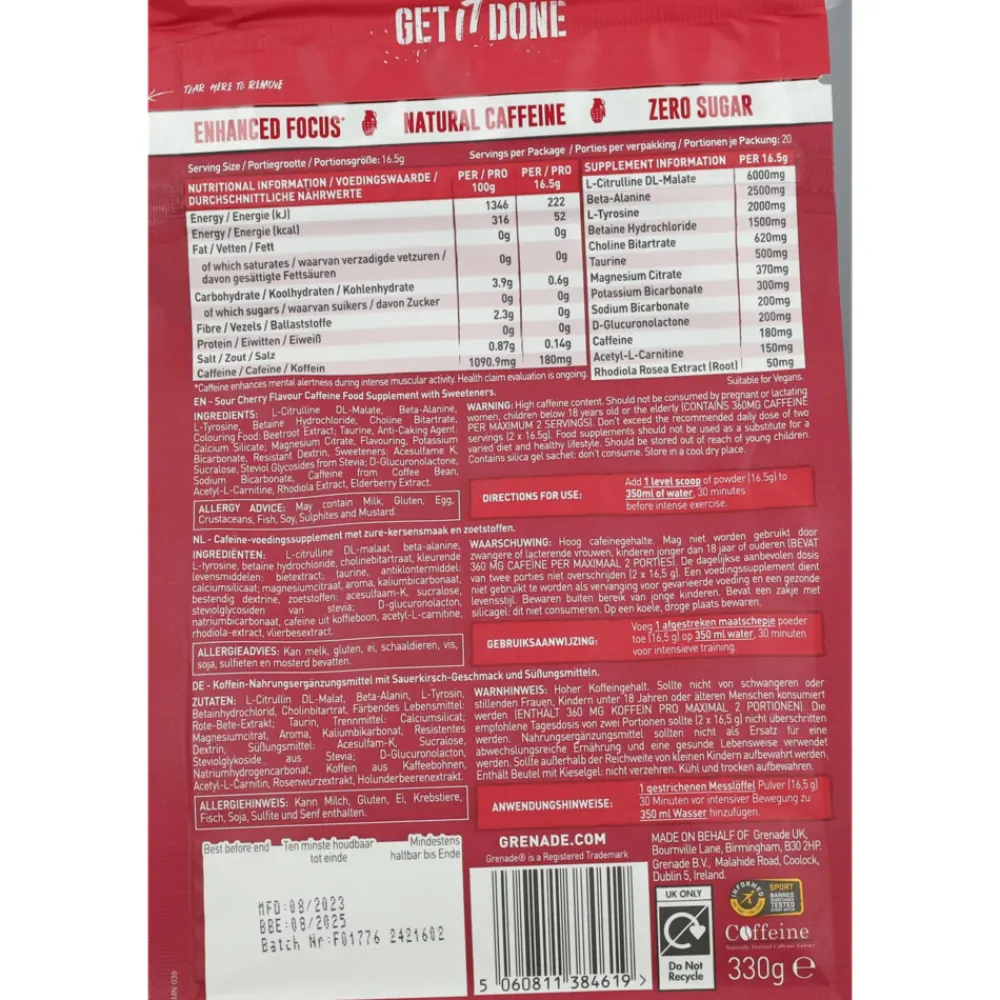 Best Pre Workout Cherry Bomb 330 gr Sportvoeding & Drank