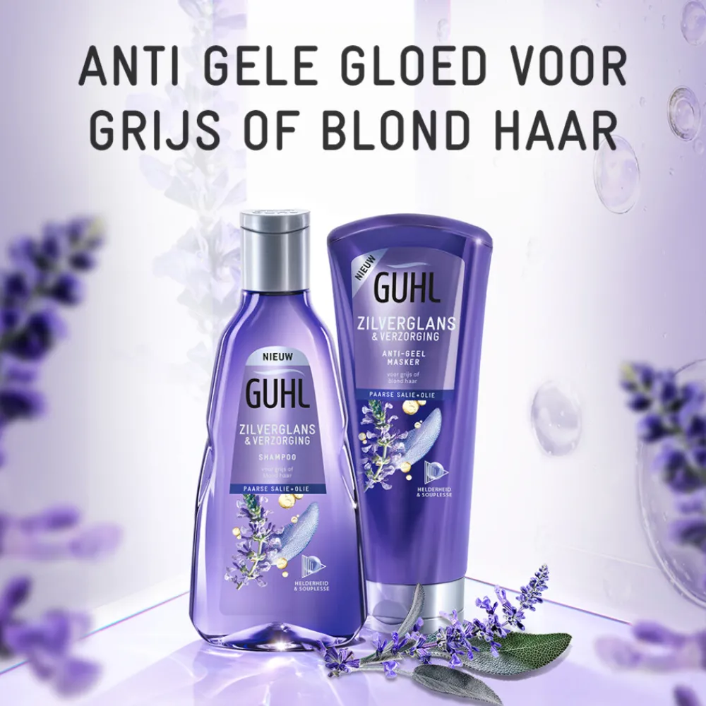 Haarverzorging|Shampoo<Guhl Zilverglans - Shampoo 1x 250 ml & Haarmasker 1x 200 ml - Pakket