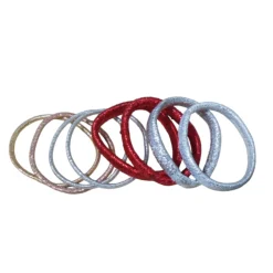 Elastieken Goud, Zilver en Rood 8 stuks^Hair Mode Hot