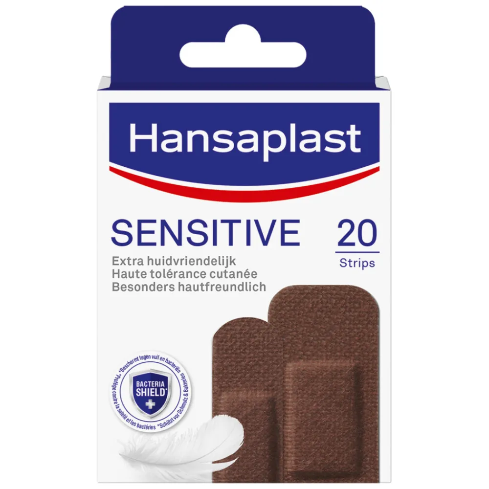 Pleisters<Hansaplast Sensitive Pleister Dark 20 stuks