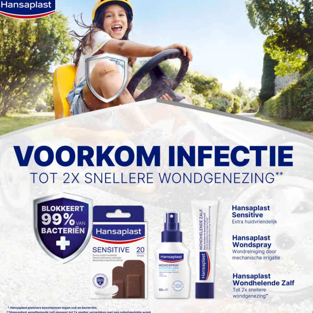 Pleisters<Hansaplast Sensitive Pleister Dark 20 stuks