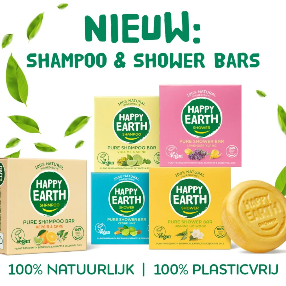 100% Natuurlijke Shower Bar Lavender Ylang 90 gr^Happy Earth Hot